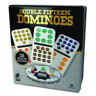 Double 15 Colored Dots Dominoes