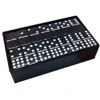 Double Nine Engraved Dominoes in Arcadian Gold Box