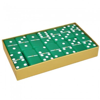 Frosted Emerald Engraved Dominoes