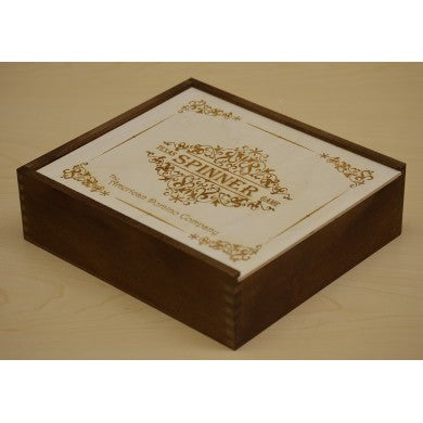 Custom Spinner Texas Original Domino Game In Basswood Case With Stained Wood Sides